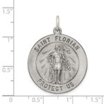 Sterling Silver Antiqued Saint Florian Medal - Image 3