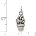 Sterling Silver Antique Flower in a Pot Charm - Image 3