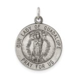Sterling Silver Antiqued Our Lady of Guadalupe Medal