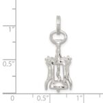 Sterling Silver Rhodium-plated Wine Bottle Opener Charm - Image 3