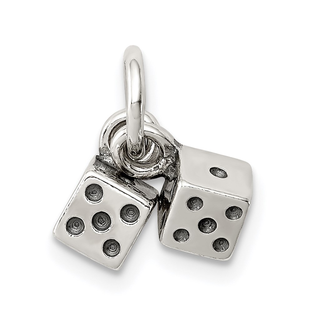 QC4727.jpg Sterling Silver Antique Dice Charm - Image 1