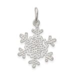 Sterling Silver Diamond Cut Snowflake Charm - Image 3
