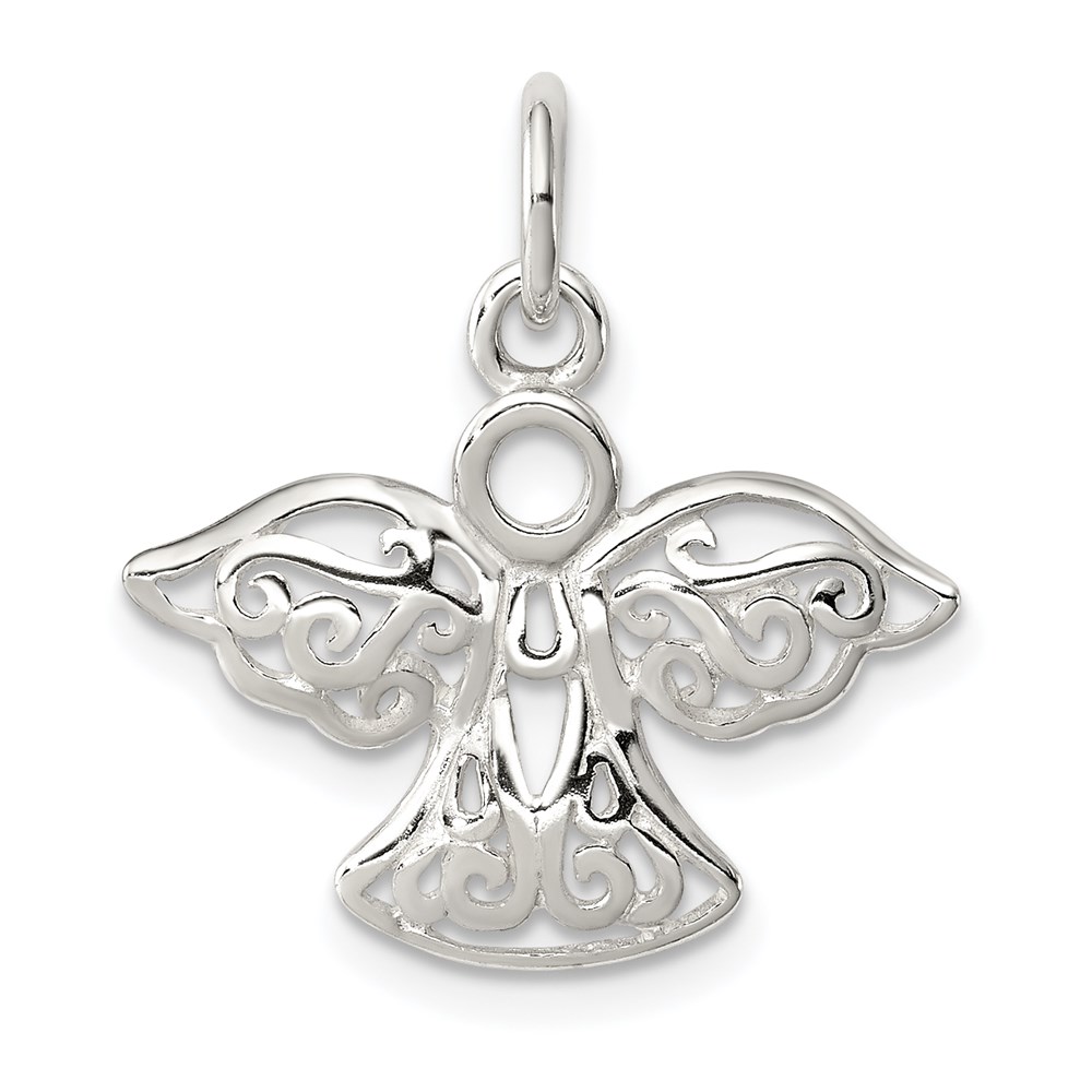 QC4755.jpg Sterling Silver Filigree Angel Charm - Image 1