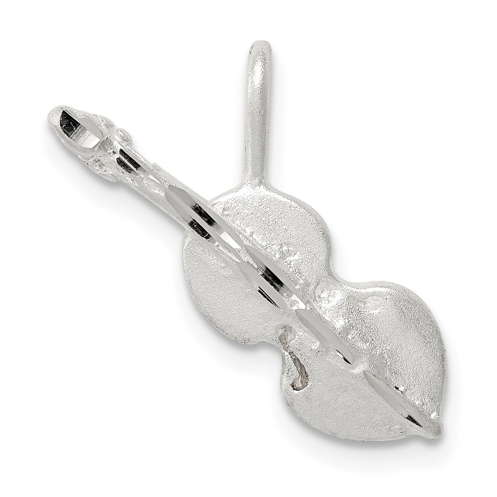 QC4767.jpg Sterling Silver Diamond Cut Violin Pendant - Image 1