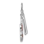 Sterling Silver Rhodium-plated Enameled & Preciosa Crystal Violin Charm - Image 2