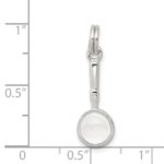 Sterling Silver Rhodium-plated Magnifying Glass Charm - Image 3