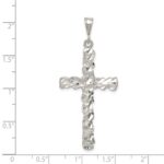 Sterling Silver Diamond -Cut Cross Pendant - Image 3