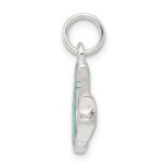 Sterling Silver Blue Enameled Moon & Star Charm - Image 2