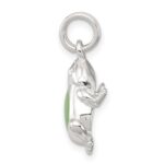 Sterling Silver Green Cats Eye Frog Charm - Image 2