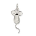 Sterling Silver Rhodium-plated Mouse Charm - Image 4