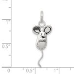Sterling Silver Rhodium-plated Mouse Charm - Image 3