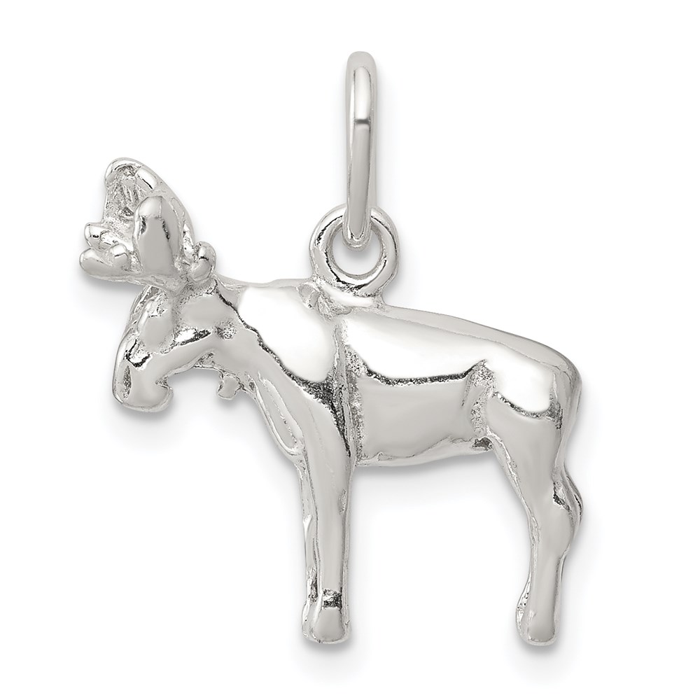 QC4894.jpg Sterling Silver Moose Charm - Image 1