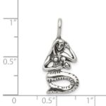 Sterling Silver Antiqued Mermaid Pendant - Image 3