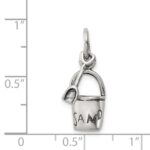 Sterling Silver Antiqued Sand Bucket and Shovel Charm - Image 3
