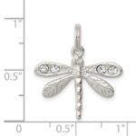 Sterling Silver Rhod-pltd Preciosa Austrian Crystal Dragonfly Charm - Image 3