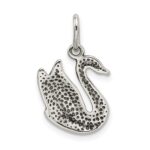 Sterling Silver Antiqued Swan Charm - Image 4
