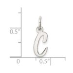 Sterling Silver Rhodium-plated Script Letter C Initial Charm - Image 4