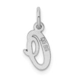 Sterling Silver Rhodium-plated Script Letter O Initial Charm - Image 3