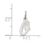 Sterling Silver Rhodium-plated Script Letter O Initial Charm - Image 4