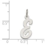 Sterling Silver Rhodium-plated Script Letter E Initial Charm - Image 4