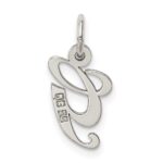 Sterling Silver Rhodium-plated Script Letter G Initial Charm - Image 4