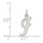 Sterling Silver Rhodium-plated Script Letter I Initial Charm - Image 3