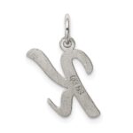 Sterling Silver Rhodium-plated Script Letter K Initial Charm - Image 4