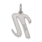Sterling Silver Rhodium-plated Script Letter N Initial Charm - Image 4