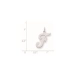Sterling Silver Rhodium-plated Script Letter F Initial Charm - Image 3
