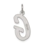Sterling Silver Rhodium-plated Script Letter G Initial Charm - Image 4