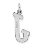 Sterling Silver Rhodium-plated Script Letter J Initial Charm - Image 3