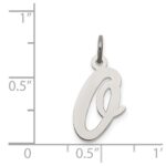 Sterling Silver Rhodium-plated Script Letter O Initial Charm - Image 4