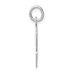 Sterling Silver Rhodium-plated Script Letter V Initial Charm - Image 2