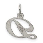 Sterling Silver Rhodium-plated Fancy Script Letter D Initial Charm - Image 4