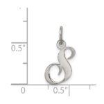 Sterling Silver Rhodium-plated Fancy Script Letter S Initial Charm - Image 3