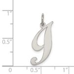 Sterling Silver Rhodium-plated Fancy Script Letter I Initial Charm - Image 4