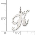 Sterling Silver Rhodium-plated Fancy Script Letter K Initial Charm - Image 4