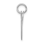 Sterling Silver Rhodium-plated Fancy Script Letter V Initial Charm - Image 2