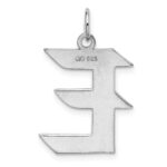 Sterling Silver Rhodium-plated Artisan Block Letter E Initial Charm - Image 3