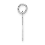 Sterling Silver Rhodium-plated Artisan Block Letter K Initial Charm - Image 2