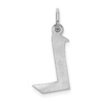 Sterling Silver Rhodium-plated Artisan Block Letter L Initial Charm - Image 3