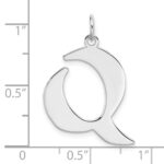 Sterling Silver Rhodium-plated Artisan Block Letter Q Initial Charm - Image 4