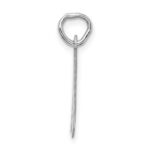 Sterling Silver Rhodium-plated Artisan Block Letter W Initial Charm - Image 2