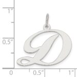 Sterling Silver Rhodium-plated Fancy Script Letter D Initial Charm - Image 4