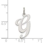 Sterling Silver Rhodium-plated Fancy Script Letter G Initial Charm - Image 4