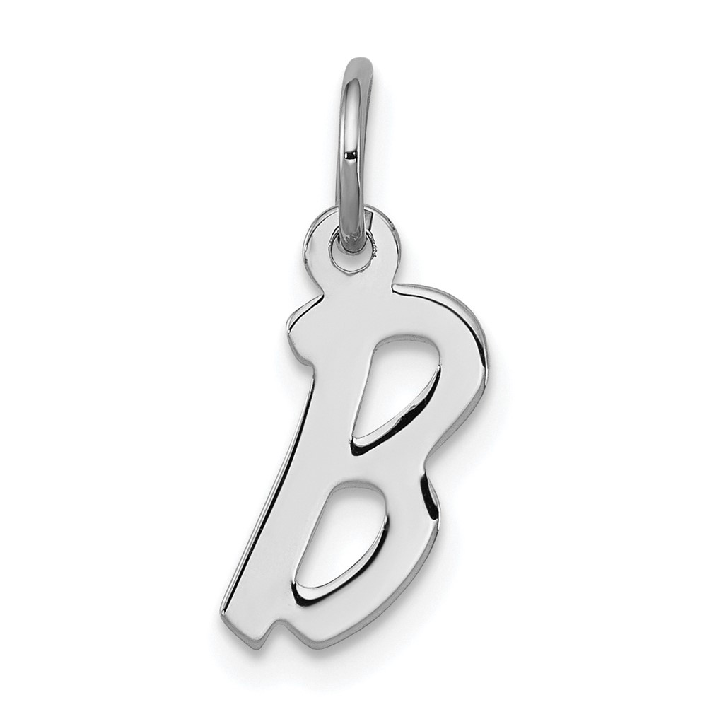 QC5092B.jpg Sterling Silver Rhodium-plated Letter B Initial Charm - Image 1