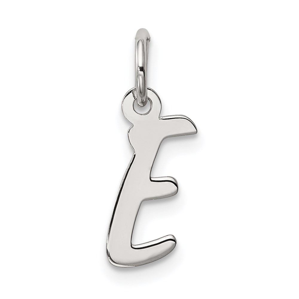 QC5092E.jpg Sterling Silver Rhodium-plated Letter E Initial Charm - Image 1