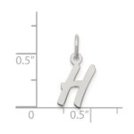 Sterling Silver Rhodium-plated Letter H Initial Charm - Image 3
