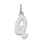 Sterling Silver Rhodium-plated Letter Q Initial Charm