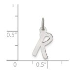 Sterling Silver Rhodium-plated Letter R Initial Charm - Image 3